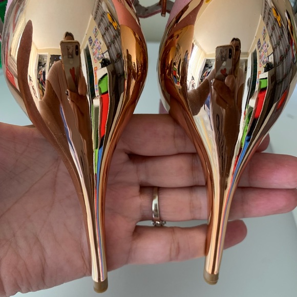 Zara Pink Gold heels NEW MOVING OUT - Picture 2 of 5